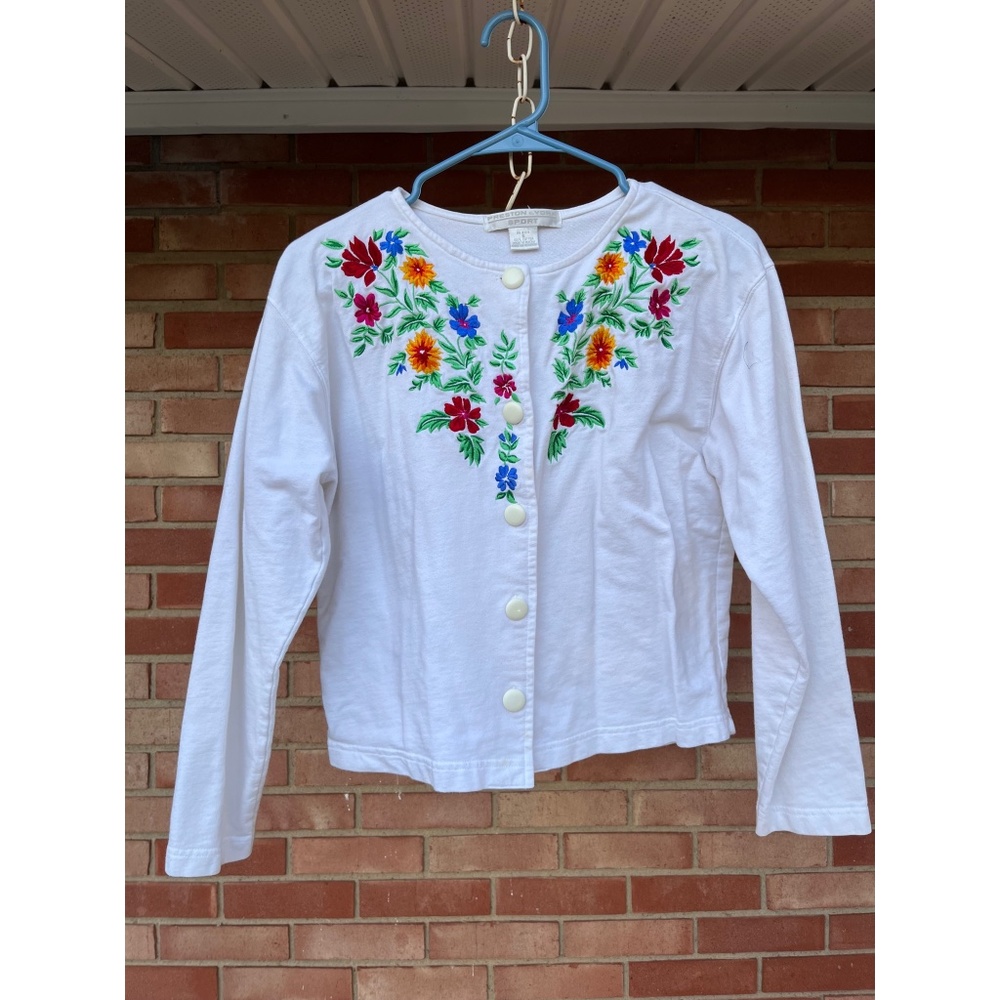 White Embroidered Cardigan